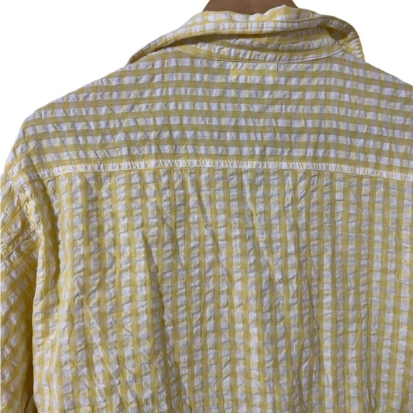 RAHI x Anthropologie Plaid Yellow Button Up Shirt Top - Picture 4 of 6